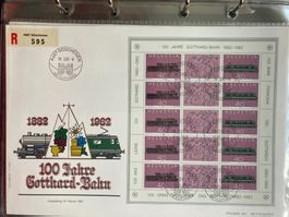 Schweiz 1982 R-FDC 100 J.Gotthardbahn Bogen SSt Göschenen