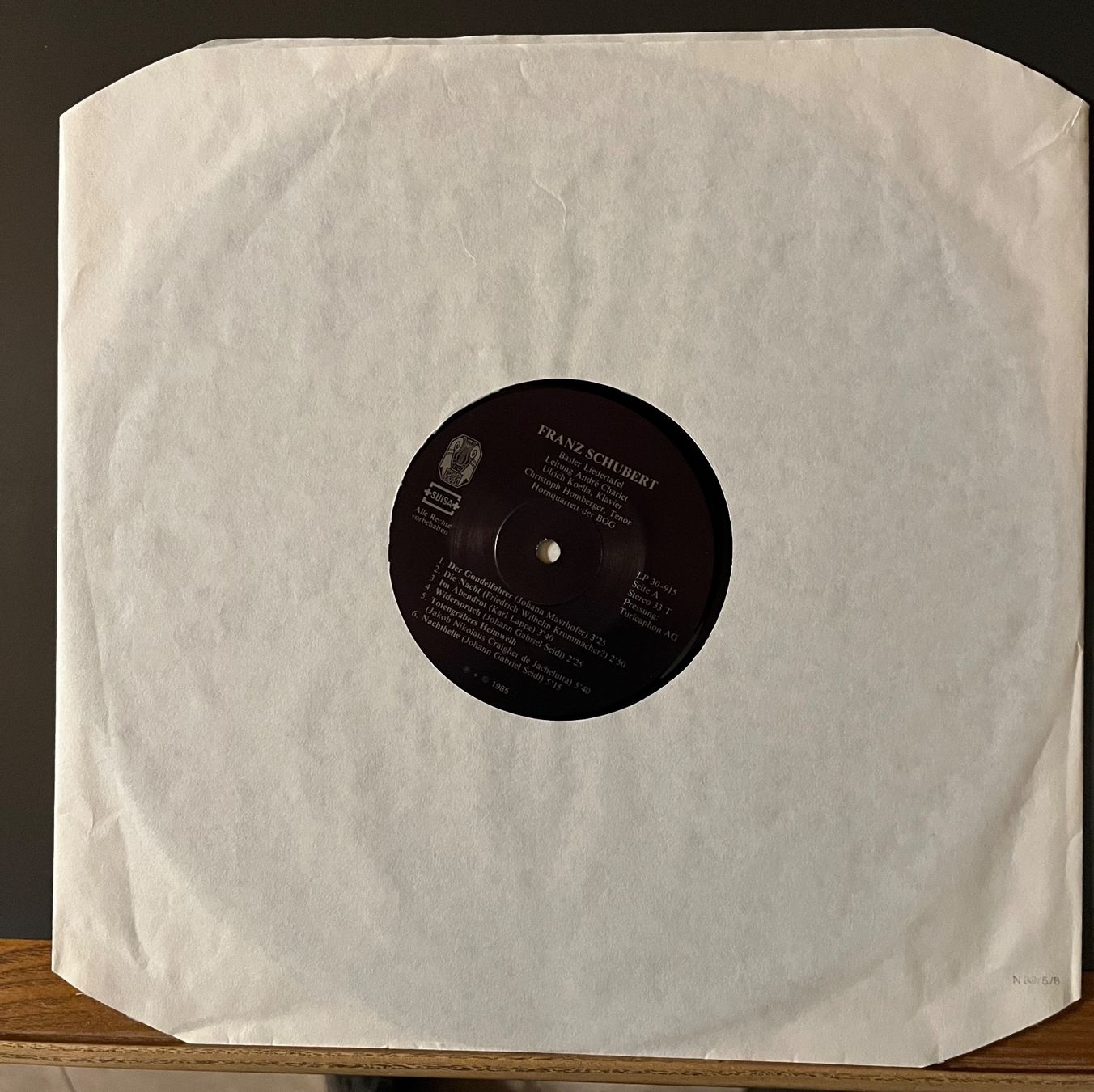 Dischi in vinile: Franz Schubert - Basler Liedertafel, Leitung: André Charlet – Usato da Muttenz venduto da Golden_Times 2
