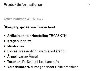 Timberland Giacche: TIMBERLAND  Übergangsjacke / Kunstdaunenjacke / Wetterschutz – Nuovo (secondo la descrizione) da St.Gallen venduto da Marcopolo71 1