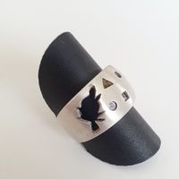 Vintage 925 Silber Ring mit Steinen, Gr 17.1mm