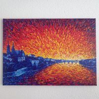 Kunstdruck auf Leinwand "Basel Bridge" 70x50cm