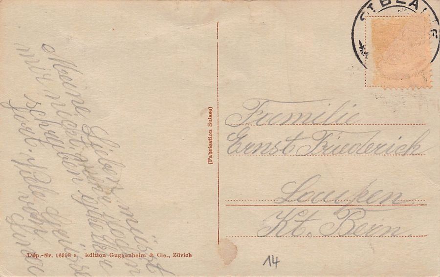Cartoline postali: Saint-Blaise NE vers 1920-25 – Usato da Frauenfeld venduto da POML 1