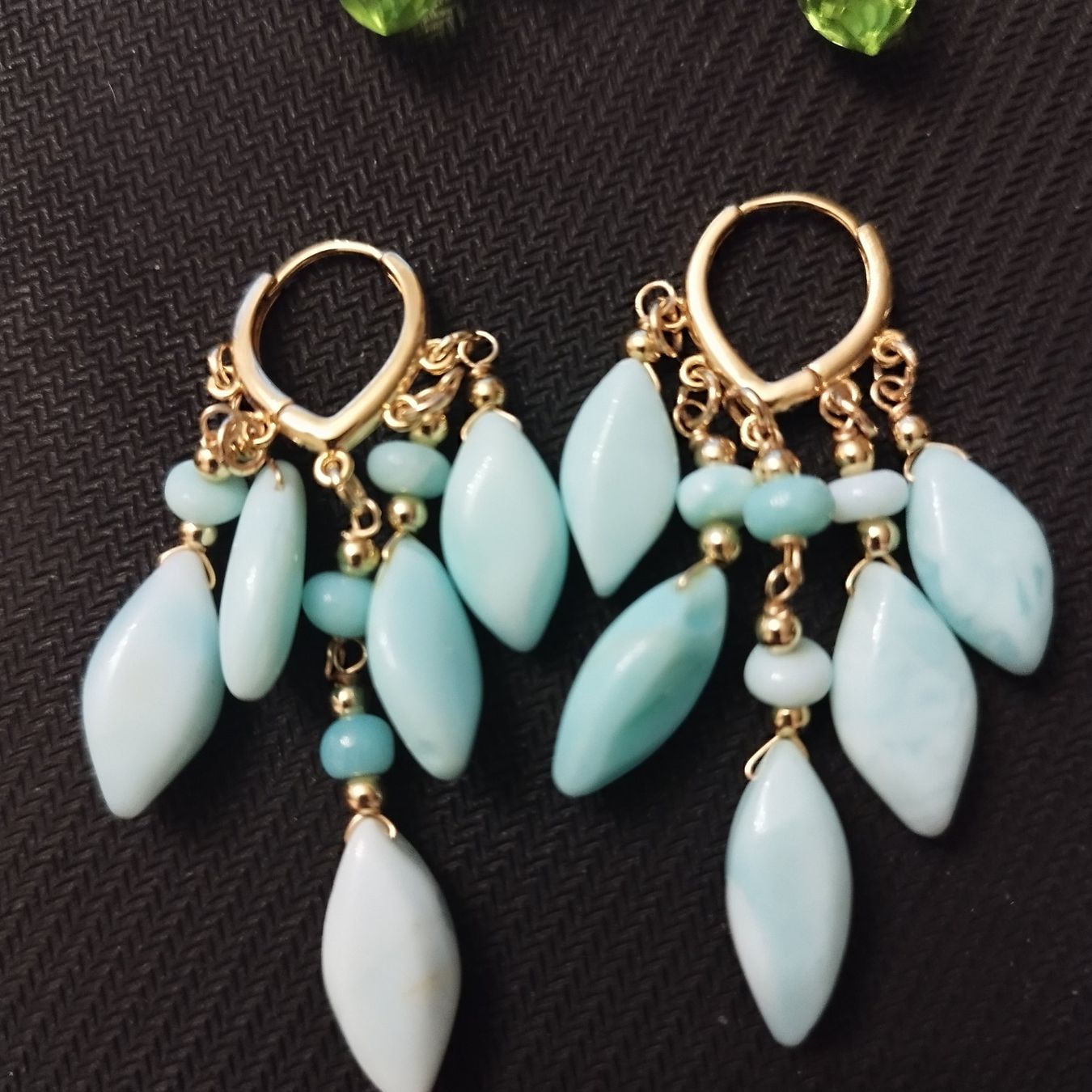 Ohrringe & -stecker: 2 st. -Peru Blue Opal+ Green Precious Gemstone Earrings – Neu (gemäss Beschreibung) aus Basel von pro_79rs 1