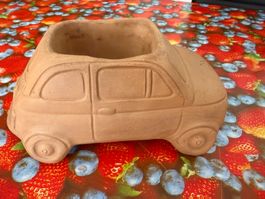 Fiat 500 – Terrakotta-Blumentopf – Vintage - ca 22 cm