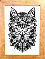 découpage chat format A4