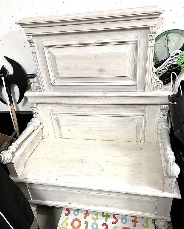 Bänke: Weichholz Bank weiss gebeizt . Angebot oder – Gebraucht aus Kilchberg ZH von SyFo286