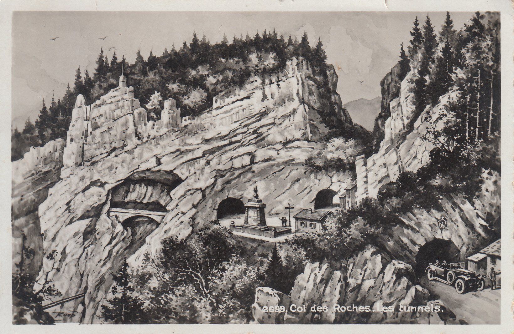 Cartoline postali: Col des Roches ca. 1935 – Usato da Bürglen TG venduto da StampGraf