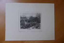 Werner Kuster Kupferstich - Achmühle Speicherschwendi 18x24
