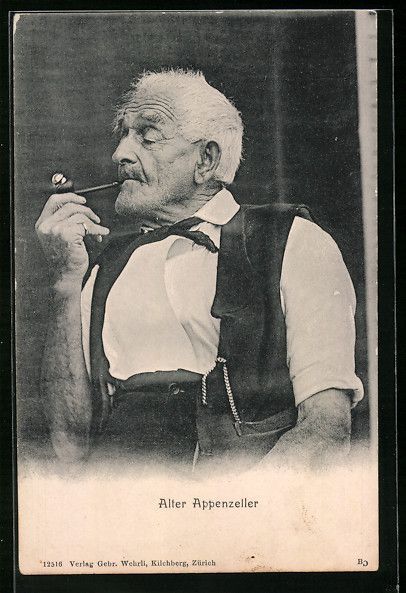 Cartes postales: Alter Appenzeller in Tracht mit Pfeife – D'occasion à Berlin par bartko-reher
