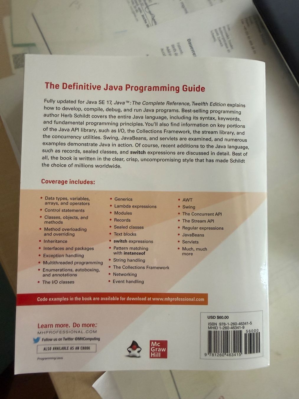 Livres: Java - The Complete Reference Twelfth Edition – D'occasion à Zürich par leti_ 3