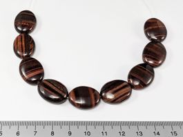 rote Tigerauge ovale Perlen 20mm 9Stk.