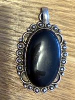 Antiker Onyx Anhänger Silber 800 Silberschmuck