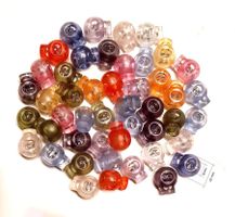 Sortiment 50 Stk. Kordelstopper farbig halb transparent