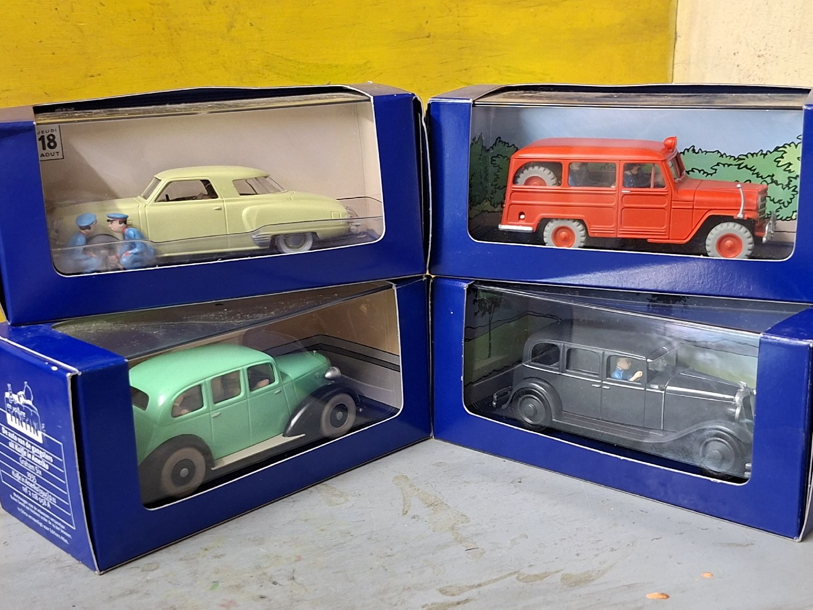 Modellini d'auto: 4 voitures collection Tintin – Nuovo e nell'imballaggio originale da Monthey venduto da Jmbois
