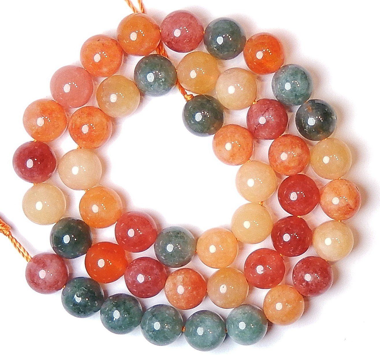 Ketten: 1 Strang echte multicolor Achat Perlen 8 mm – Neu (gemäss Beschreibung) aus Müllheim Dorf von GUENI01
