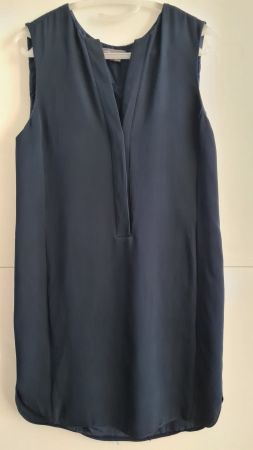 VINCE blaues Seidenkleid US 10 / EU 40