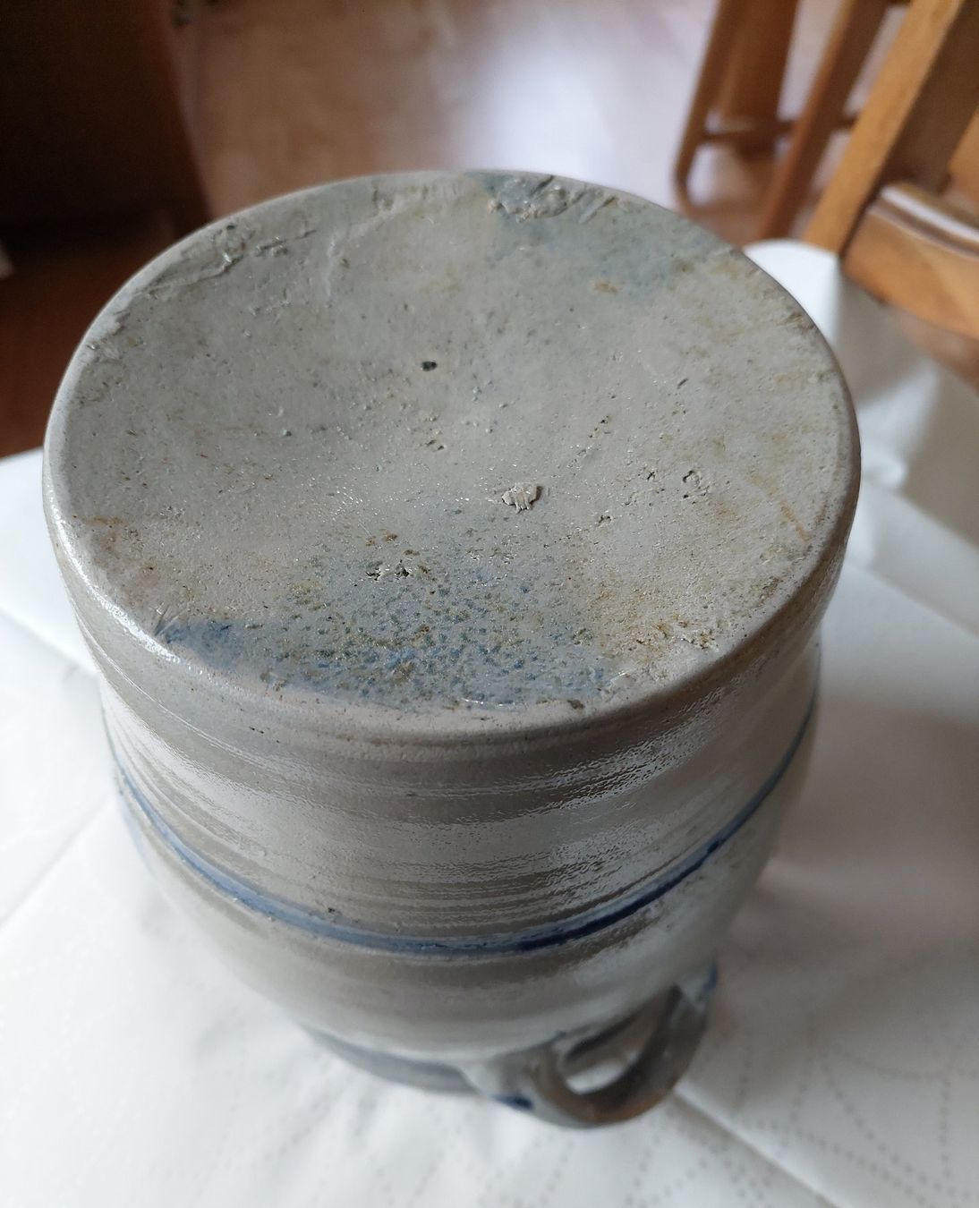 Casseroles: Rustikale Vintage Tontopf ,mit blauem Dekor ,ein Hingucker – D'occasion à Veltheim AG par fredy_richner 5