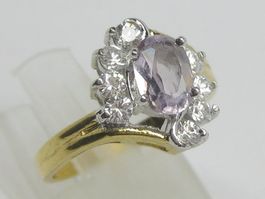 Ring Silber 925 vergoldet Amethyst Zirkonia Gr. 51