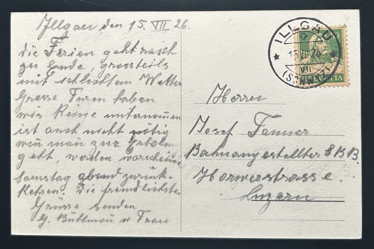 Cartoline postali: Gruss aus Jllgau Muotathal  – Usato da Horw venduto da Tellbub 1