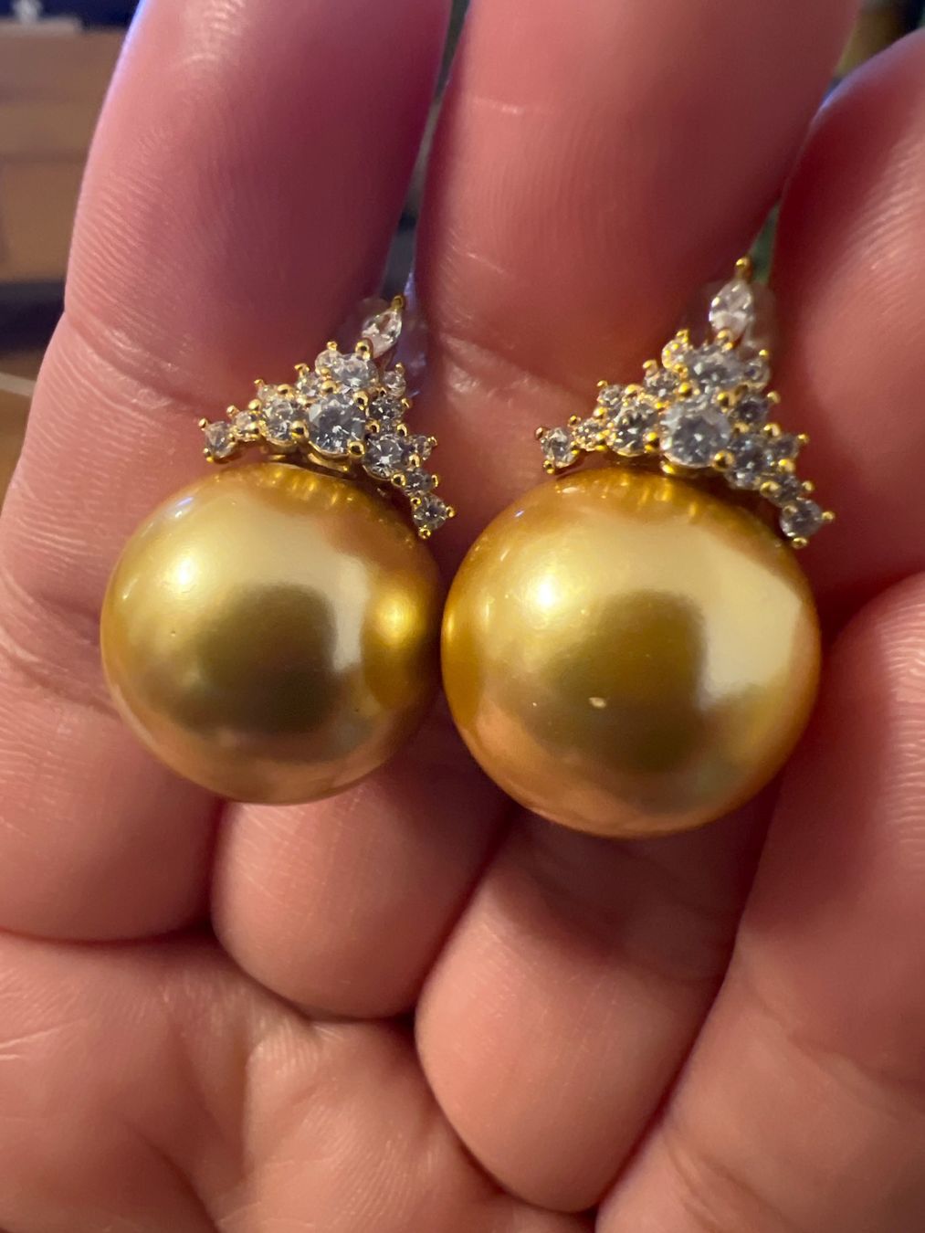 Orecchini pendenti & Orecchini a lobo: Goldene Ohrringe mit Strass – Usato da Uznach venduto da Ya_x7x6 2