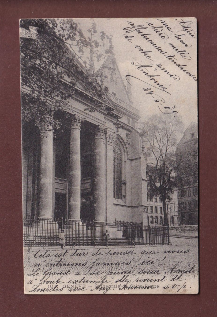 Cartoline postali: GENEVE - Cathédrale St. Pierre - 1909 – Usato da Pully venduto da nicecards