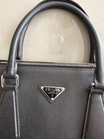 Prada Tasche Saffiano Travel Nero Leder