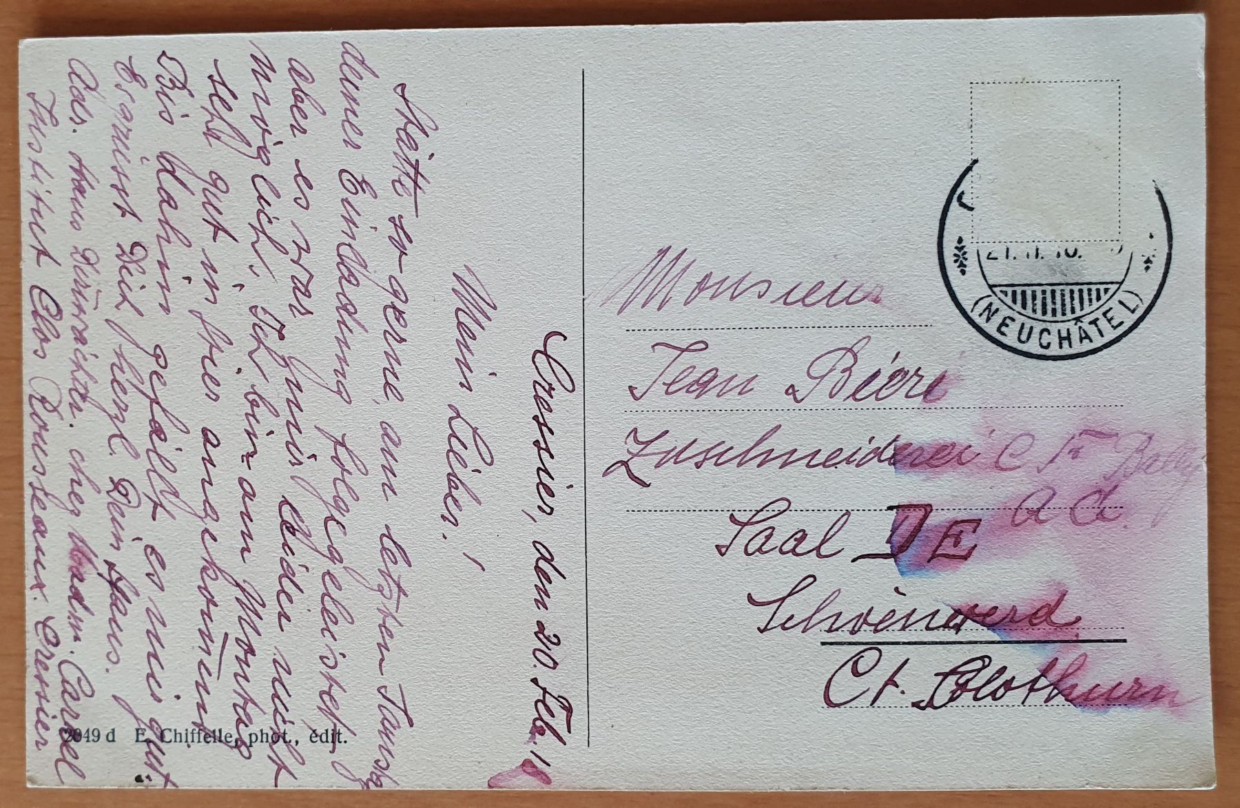 Ansichtskarten: Cressier - Institut Clos-Rousseau 1918 – Gebraucht aus Kreuzlingen von Rschweiz1 1