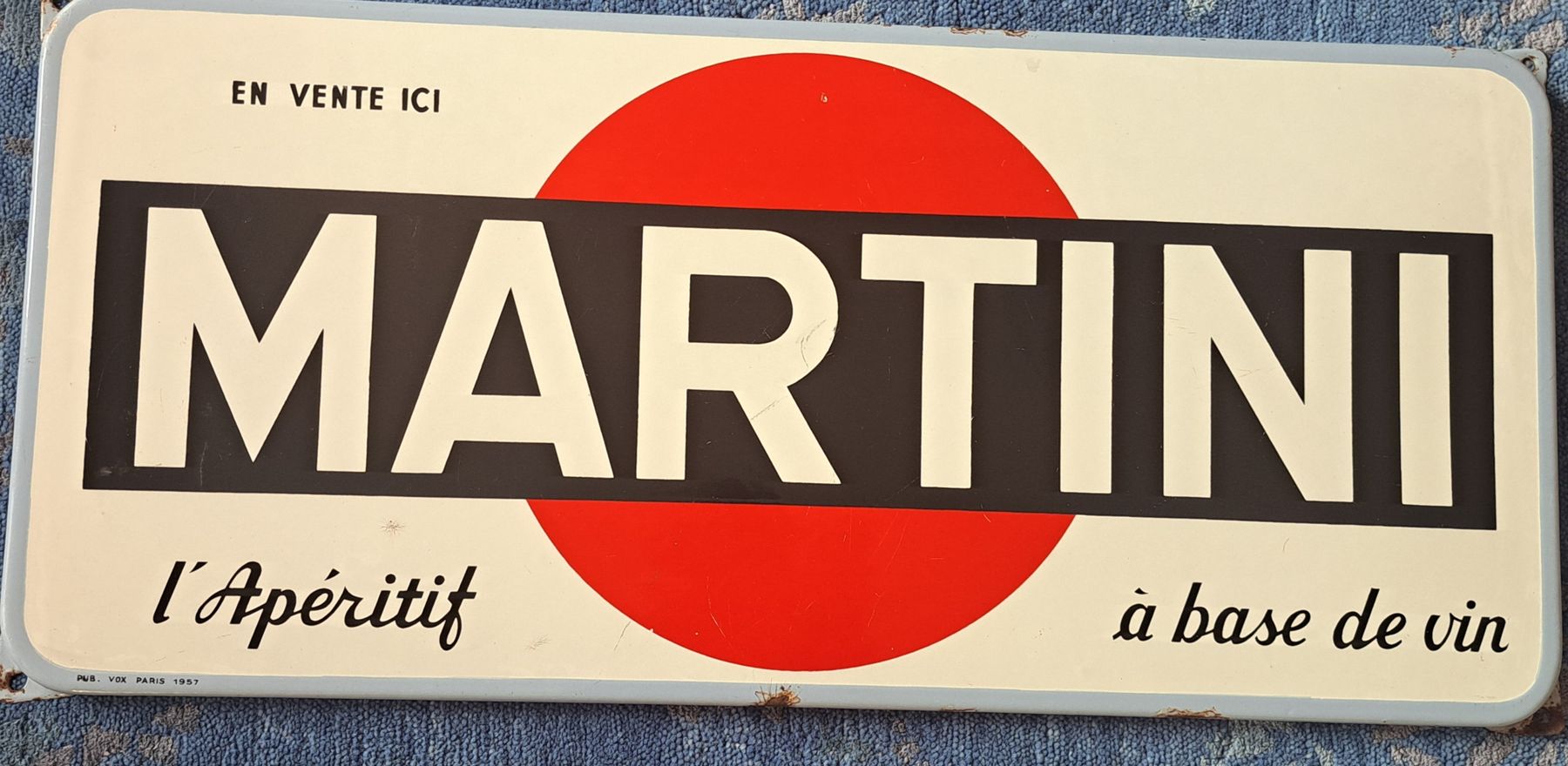 Martini Ecriteaux: Martini Original historisches Emailwerbe Schild 1957 – D'occasion à Riehen par Appia48