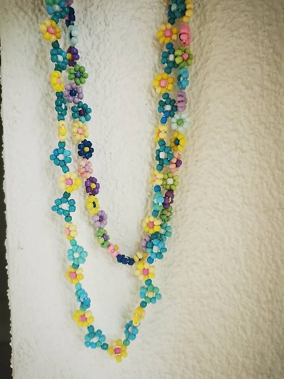 Catenine: Kette Perlen Blumen bunt neu 2 Stk. – Nuovo (secondo la descrizione) da Niedergösgen venduto da lil_s6k8