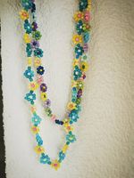 Kette Perlen Blumen bunt neu 2 Stk.