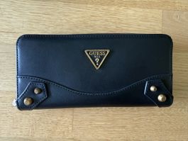 Guess Portemonnaie schwarz Leder
