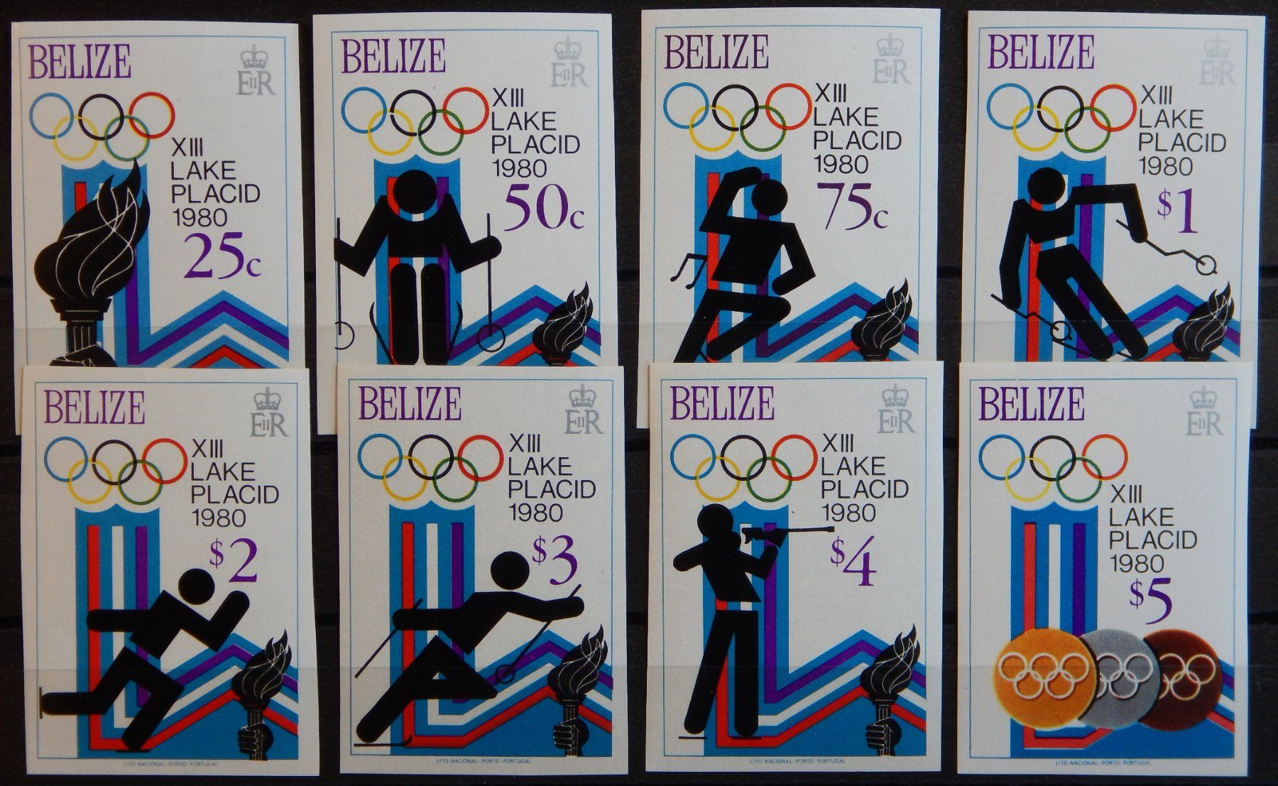 Tutti i francobolli: Belize Kat. 443-450 B ** 1979 Kat. 80 Euro – Usato da Zürich venduto da Muehlekauf