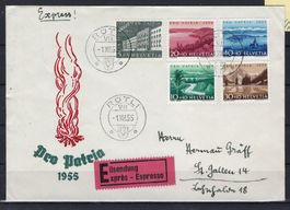 1955 Pro Patria Satzbrief gestempelt 1,VIII,55 Rütli   16010
