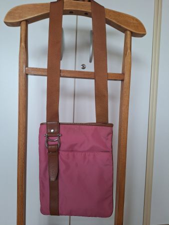 Aigner Tasche Handtasche pink rosa braun Leder Stoff