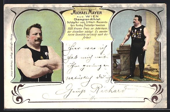 Ansichtskarten: Wien, Champion-Athlet Michael Mayer mit  – Gebraucht aus Berlin von bartko-reher