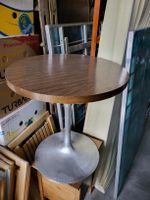 Petite table basse formica bois vintage tulipe DEM 1970er.