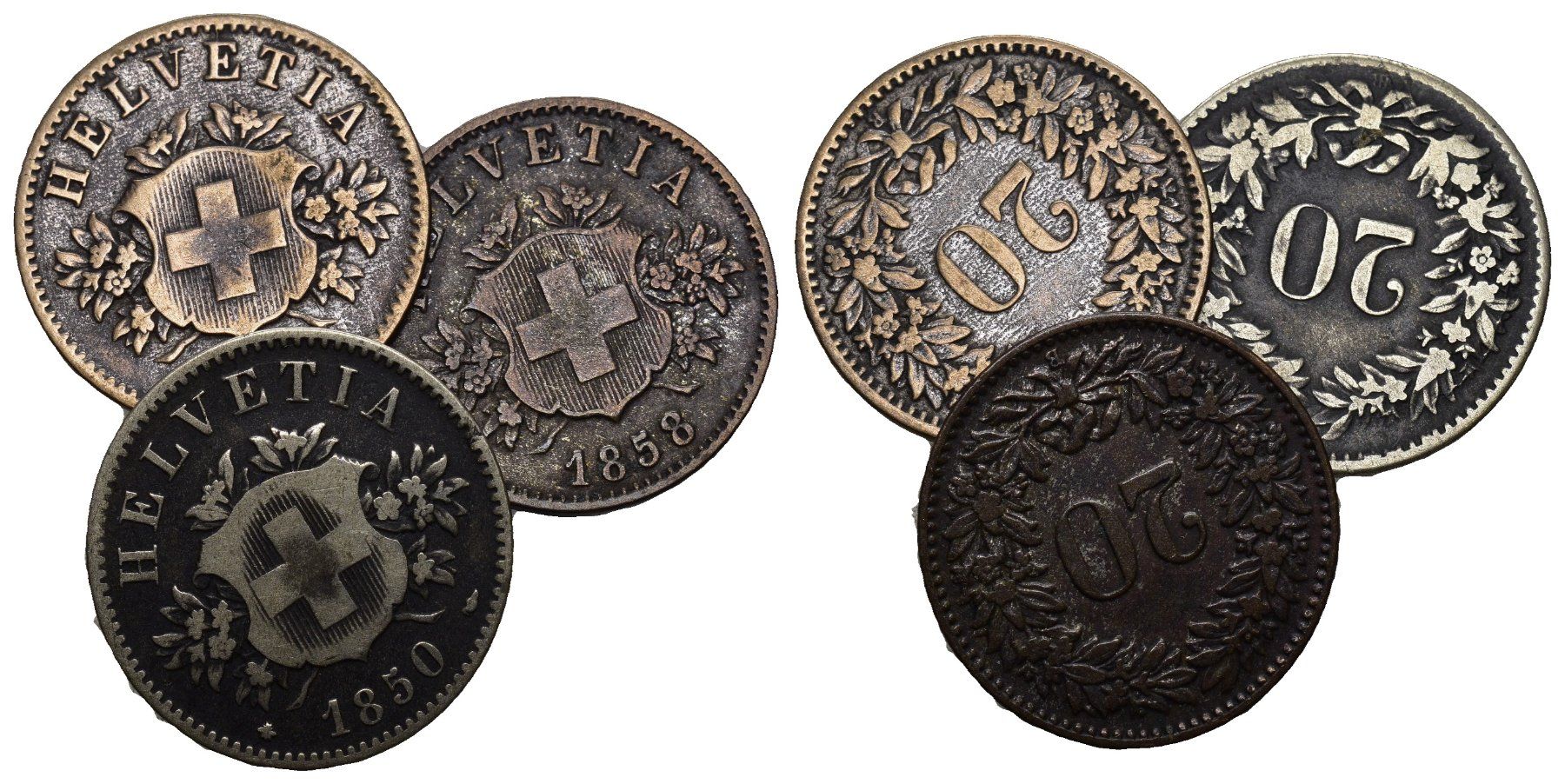 Tutti le monete: 20 Rappen Lot – Usato da Bern venduto da numismatictops