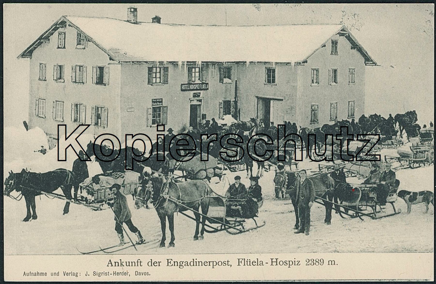Ansichtskarten: GR Flüela Pass - Post - Pferdeschlittenpost - Postkutsche – Neu (gemäss Beschreibung) aus Schindellegi von masutka7