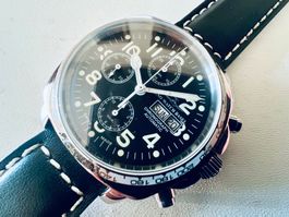 ZENO Cambered Square Pilot Chrono Tachymeter,7750, SRP2010.-