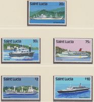 ST. LUCIA 1980 SHIPS, BOATS, SCHIFFE "QE II", LOTSENBOOT **