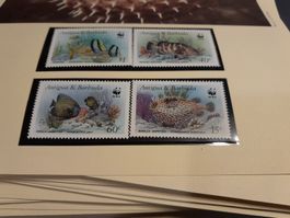 Timbres Antigua & Barbuda WWF - Animaux Aquatiques rares!