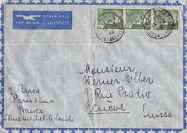 FLUGPOST Paris-Geneve 1946  mit 3x Marianne, ab 1.--