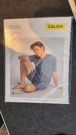 Herren Pyjama Set Calida Grösse L 100% Baumwolle neu