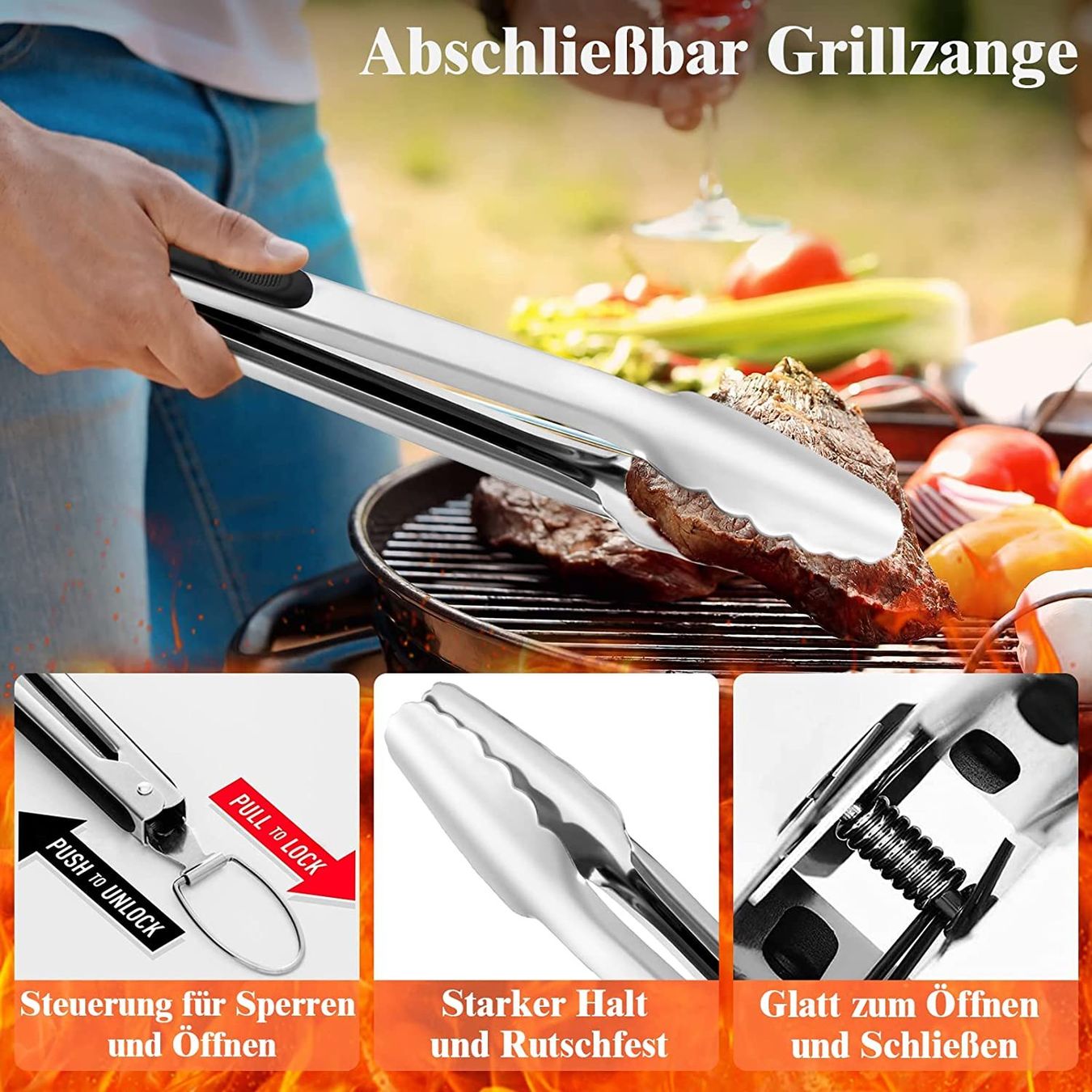 Set di posate: Grillbesteck Set 30 Grillzubehör – Nuovo e nell'imballaggio originale da Nuglar venduto da SaleRitter 5