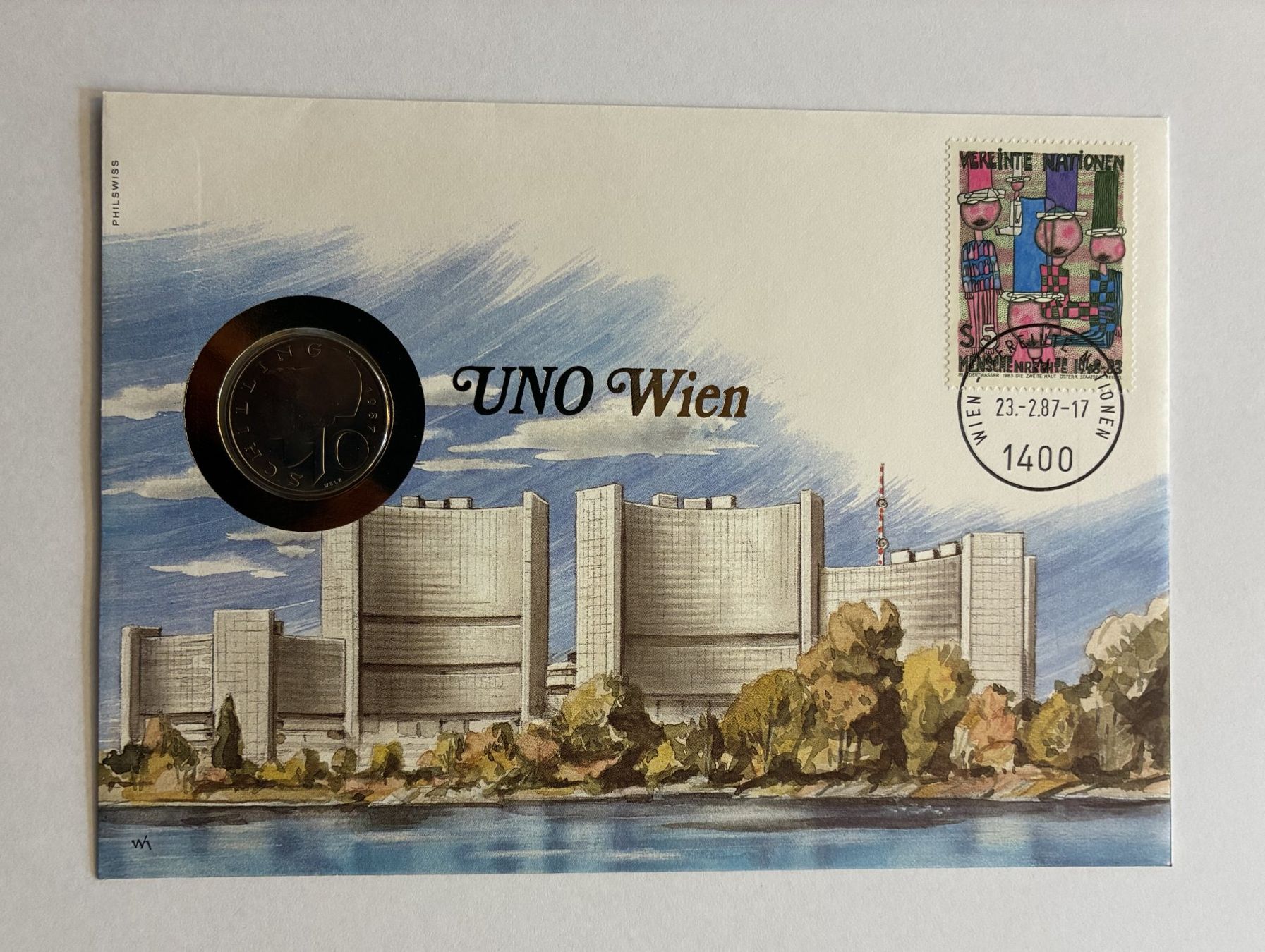 Tutti le monete: Münzbrief "UNO Wien" 1987 – Usato da Hätzingen venduto da bar_g6zj