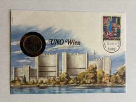 Münzbrief "UNO Wien" 1987