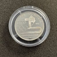 500 Lire Silber Italien Barcelona 1992 PP Etui