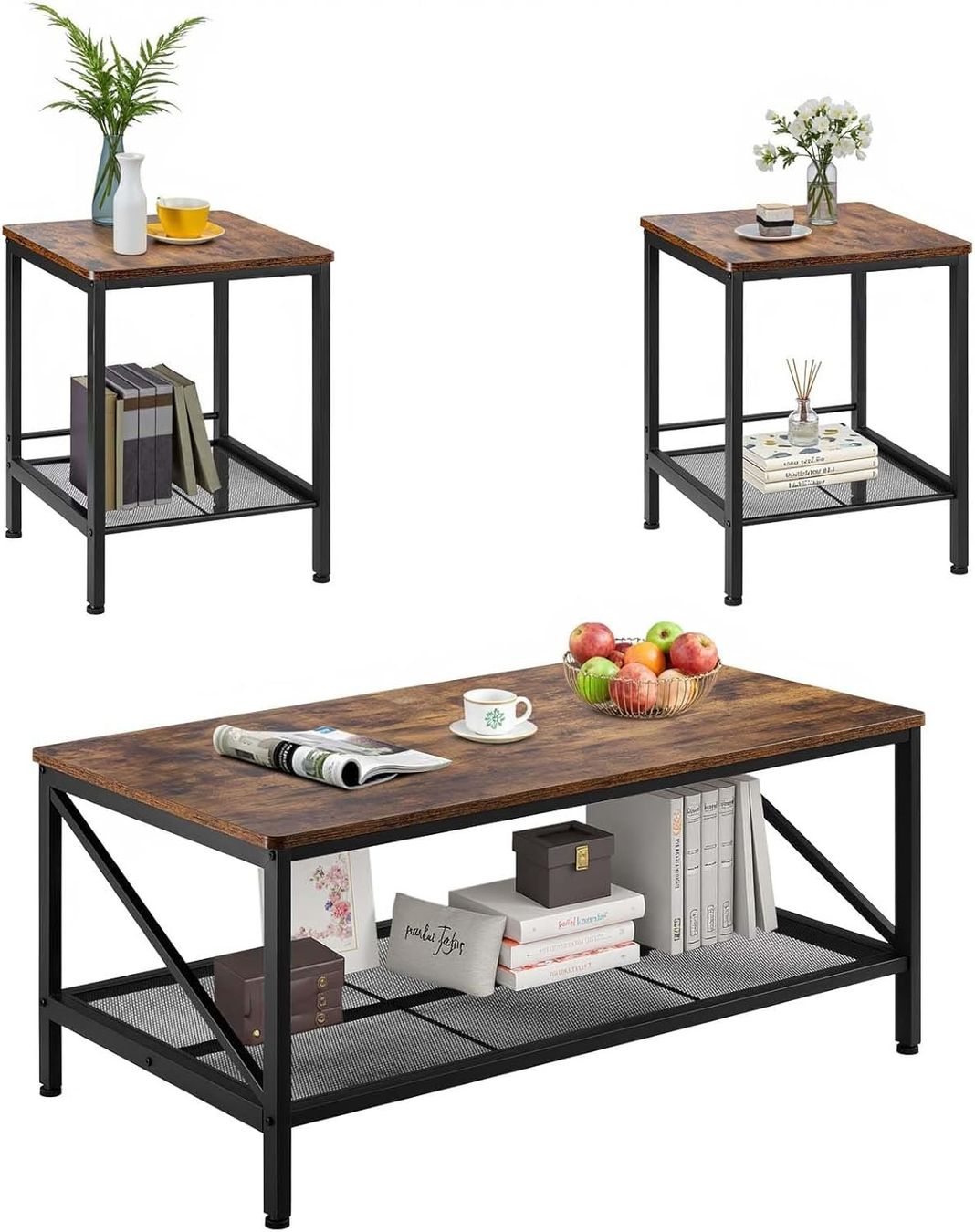 Set di tavolo e panche: Couchtisch, 2 Beistelltischen, 3er Set – Nuovo (secondo la descrizione) da Pieterlen venduto da Plasticbox