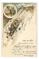 Gruss aus den Bergen - Alpinismus - Unglück - Litho - Thiele