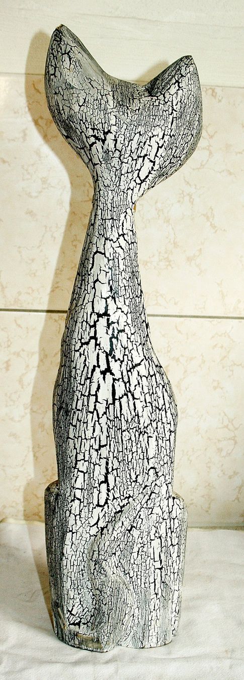 Statuette: Kater Silbergrau 52cm – Usato da Baar venduto da 2cvbaar 5